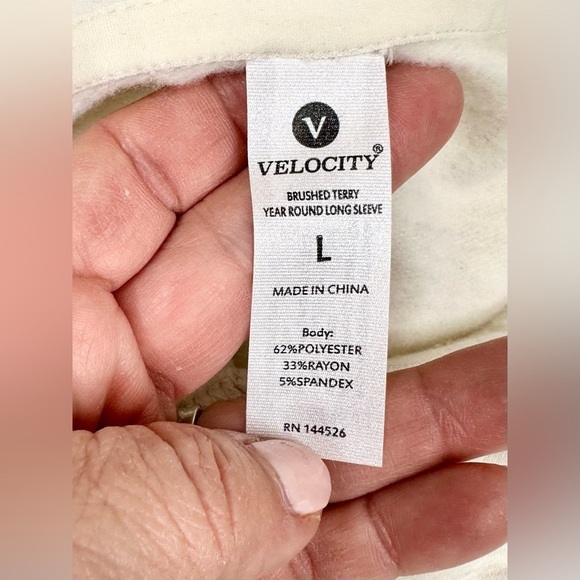 Velocity Brushed Terry Year Round Cropped Long Sleeve Hoodie Size Large - Picture 3 of 7